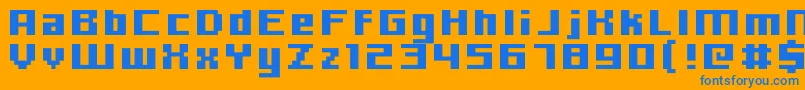 Hooge0666 Font – Blue Fonts on Orange Background