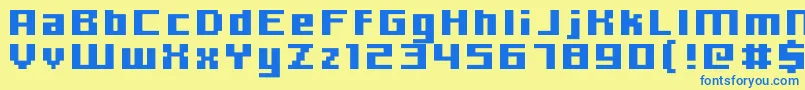 Hooge0666 Font – Blue Fonts on Yellow Background