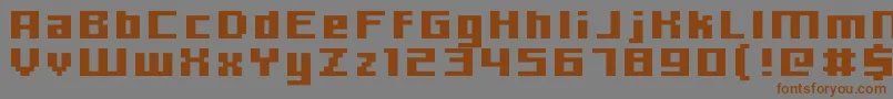 フォントHooge0666 – 茶色の文字が灰色の背景にあります。