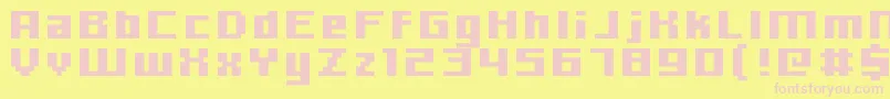 Hooge0666 Font – Pink Fonts on Yellow Background