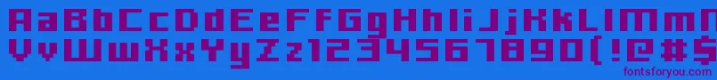 Hooge0666 Font – Purple Fonts on Blue Background