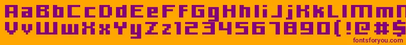 Hooge0666 Font – Purple Fonts on Orange Background