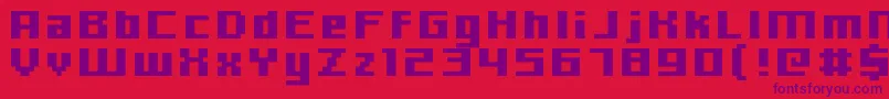 Hooge0666 Font – Purple Fonts on Red Background