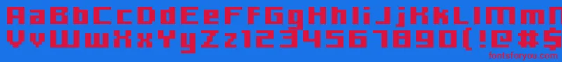 Hooge0666 Font – Red Fonts on Blue Background