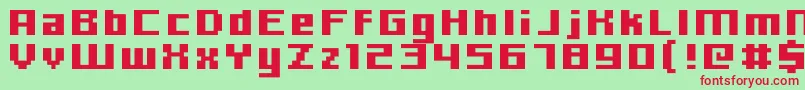 Hooge0666 Font – Red Fonts on Green Background