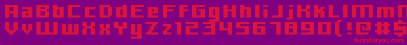 Hooge0666 Font – Red Fonts on Purple Background