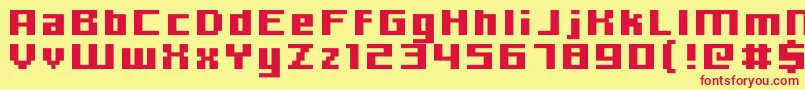 Hooge0666 Font – Red Fonts on Yellow Background