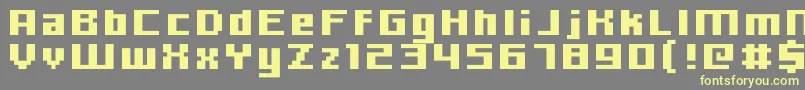 フォントHooge0666 – 黄色のフォント、灰色の背景