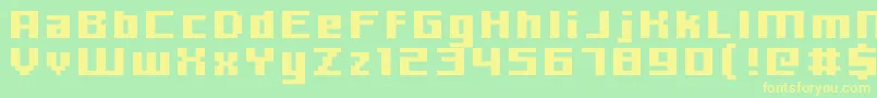 Hooge0666-Schriftart – Gelbe Schriften auf grünem Hintergrund