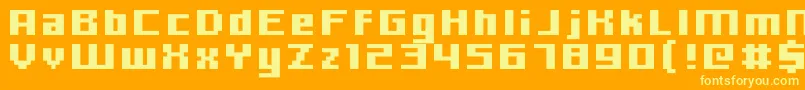 Hooge0666-fontti – keltaiset fontit oranssilla taustalla