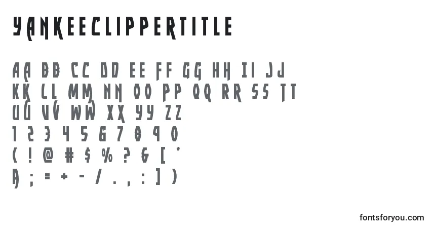 Yankeeclippertitle-fontti – aakkoset, numerot, erikoismerkit