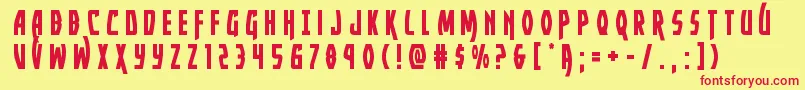 Yankeeclippertitle Font – Red Fonts on Yellow Background