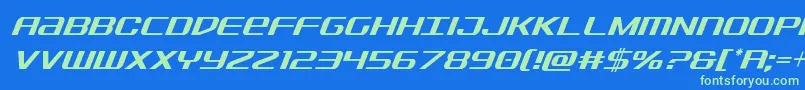 Sdfcondital Font – Green Fonts on Blue Background