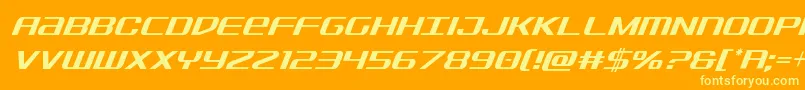 Czcionka Sdfcondital – żółte czcionki na pomarańczowym tle