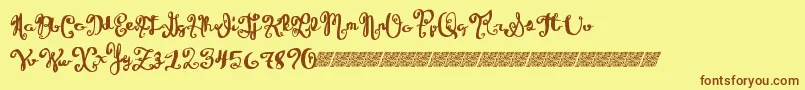 Winetasting Font – Brown Fonts on Yellow Background