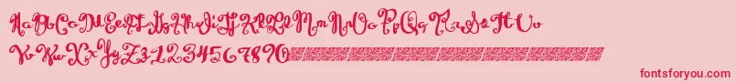 Winetasting Font – Red Fonts on Pink Background