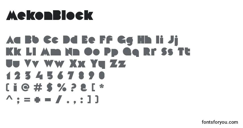 Schriftart MekonBlock – Alphabet, Zahlen, spezielle Symbole