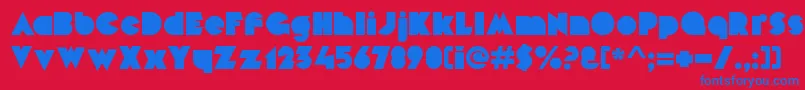 MekonBlock Font – Blue Fonts on Red Background