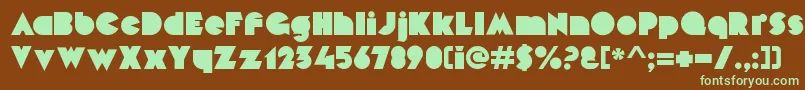 MekonBlock-fontti – vihreät fontit ruskealla taustalla