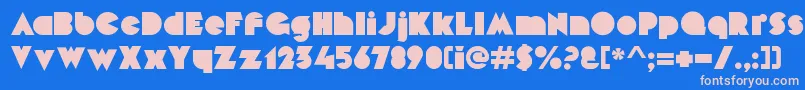 MekonBlock Font – Pink Fonts on Blue Background