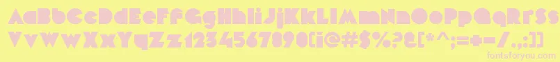 MekonBlock-fontti – vaaleanpunaiset fontit keltaisella taustalla