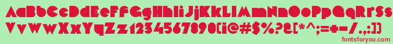 MekonBlock Font – Red Fonts on Green Background