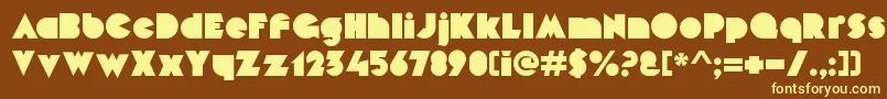 MekonBlock-fontti – keltaiset fontit ruskealla taustalla