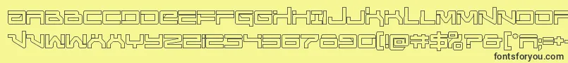Шрифт Unitedplanetsout – чёрные шрифты на жёлтом фоне