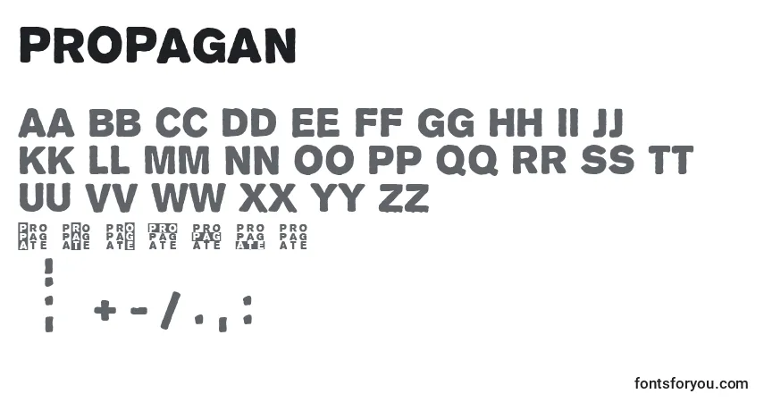 Propagan Font – alphabet, numbers, special characters