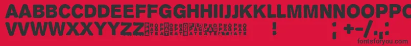 Propagan Font – Black Fonts on Red Background