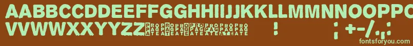 Propagan Font – Green Fonts on Brown Background