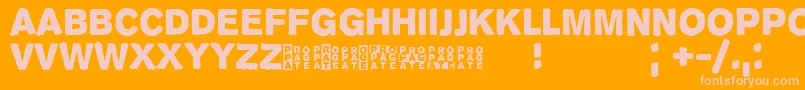 Propagan Font – Pink Fonts on Orange Background