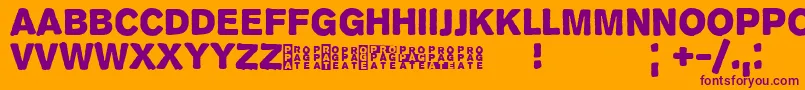 Шрифт Propagan – фиолетовые шрифты на оранжевом фоне