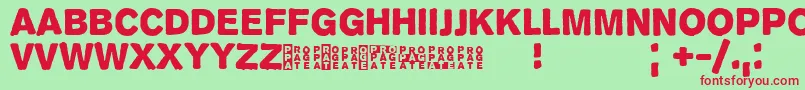 Propagan Font – Red Fonts on Green Background