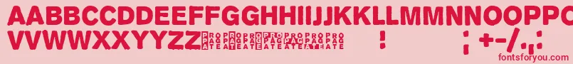 Propagan Font – Red Fonts on Pink Background