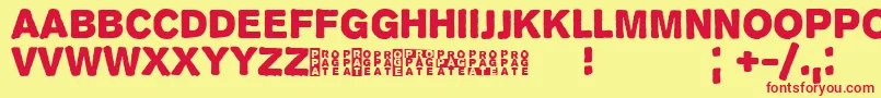 Шрифт Propagan – красные шрифты на жёлтом фоне