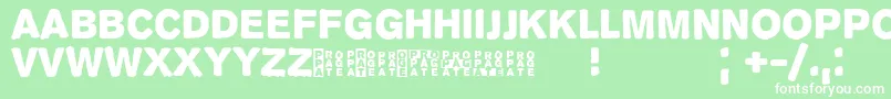 Propagan Font – White Fonts on Green Background