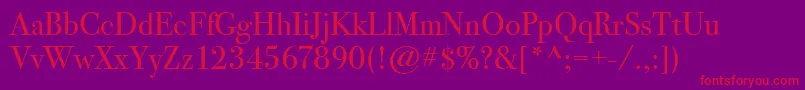 BodoniSeventytwoItcBook Font – Red Fonts on Purple Background