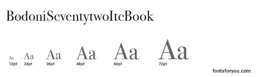 Größen der Schriftart BodoniSeventytwoItcBook