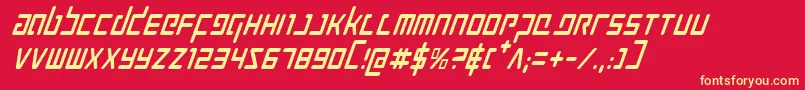 Prokofievci Font – Yellow Fonts on Red Background