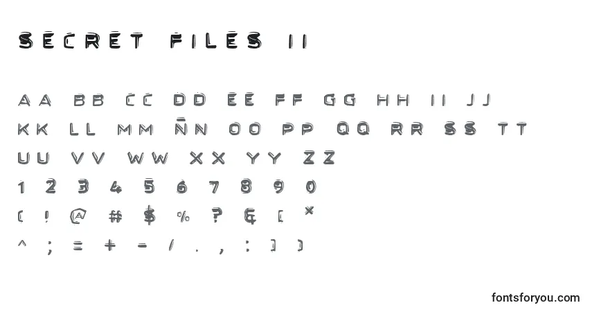 Schriftart Secret Files Ii – Alphabet, Zahlen, spezielle Symbole