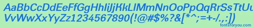 フォントGroti13 – 青い文字は緑の背景です。