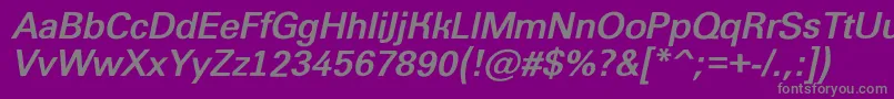 フォントGroti13 – 紫の背景に灰色の文字