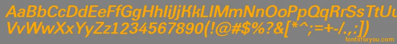 フォントGroti13 – オレンジの文字は灰色の背景にあります。