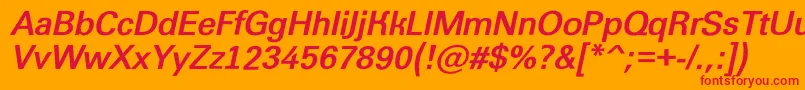 フォントGroti13 – オレンジの背景に赤い文字