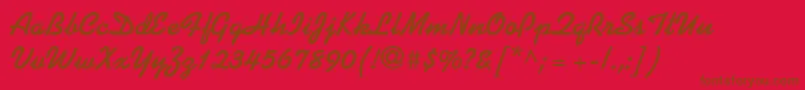 ProseScriptSsiBold Font – Brown Fonts on Red Background