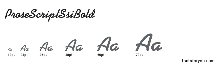 ProseScriptSsiBold Font Sizes