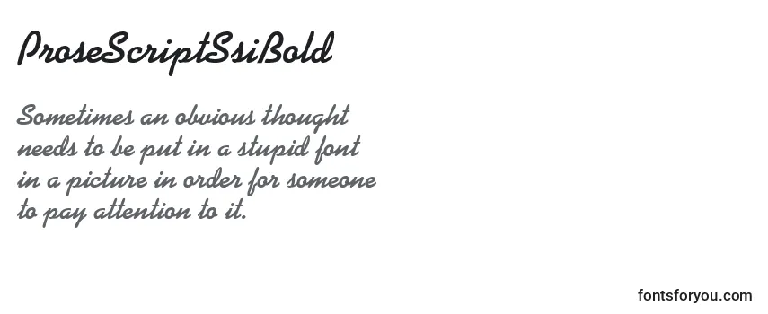 Review of the ProseScriptSsiBold Font