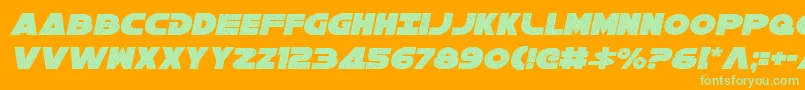 Galaxy1CondensedItalic Font – Green Fonts on Orange Background