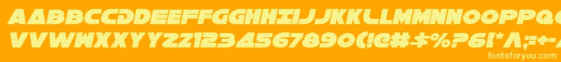 Galaxy1CondensedItalic Font – Yellow Fonts on Orange Background